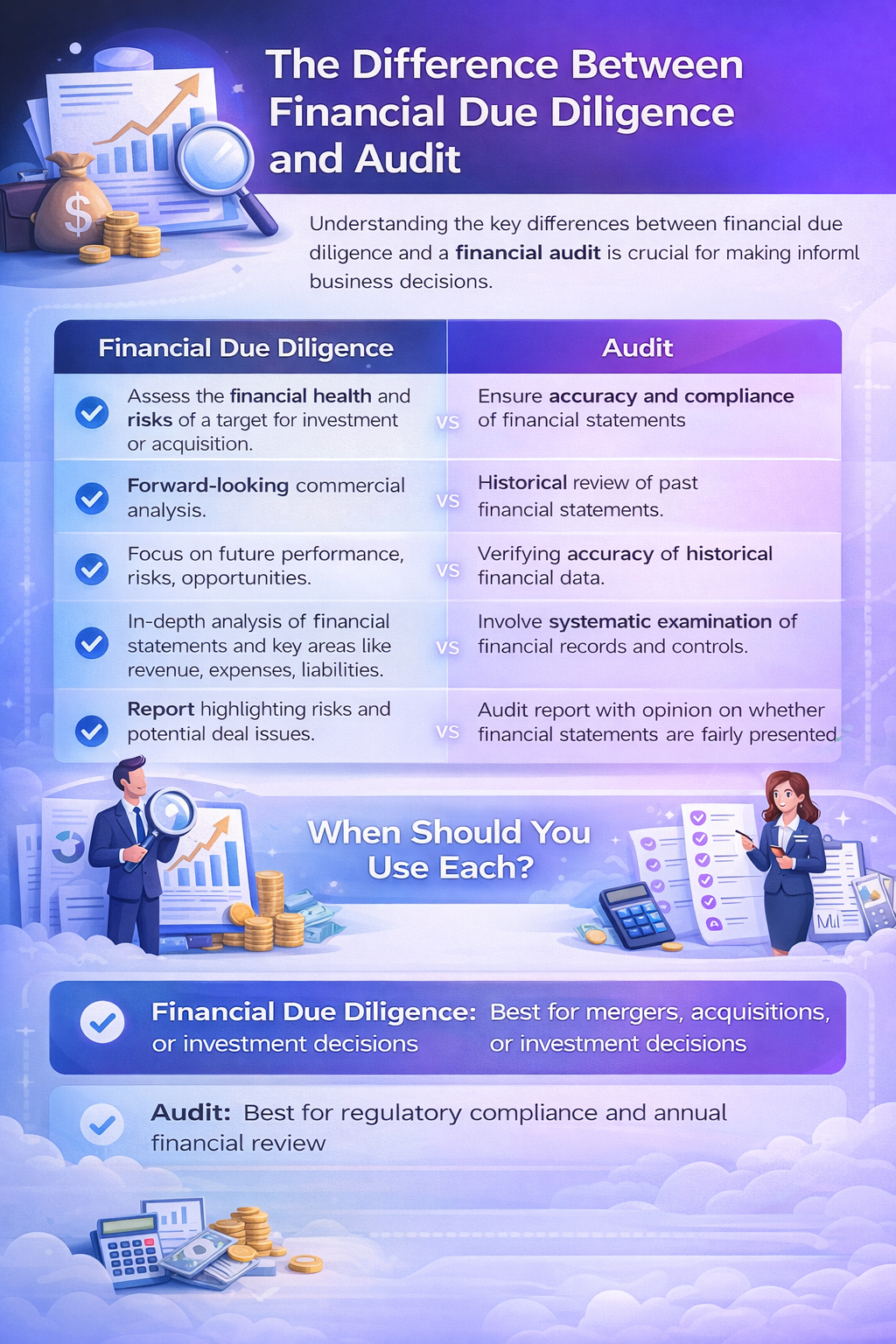 The difference between Financial Due Diligence and Audit