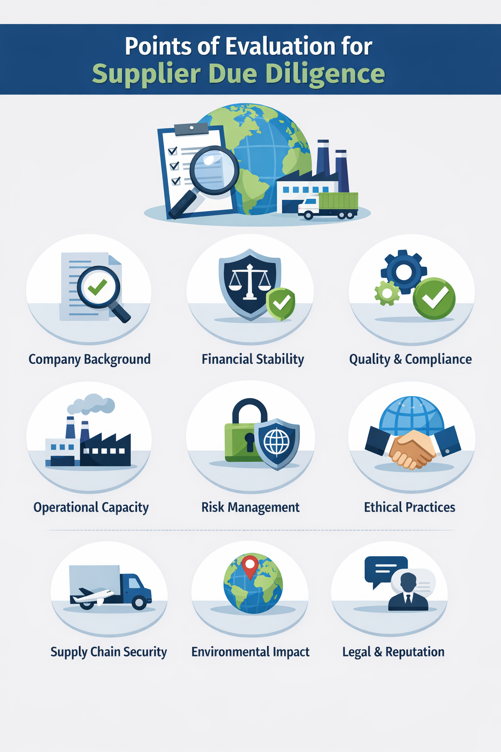 What are the Points of Evaluation for Supplier Due Diligence