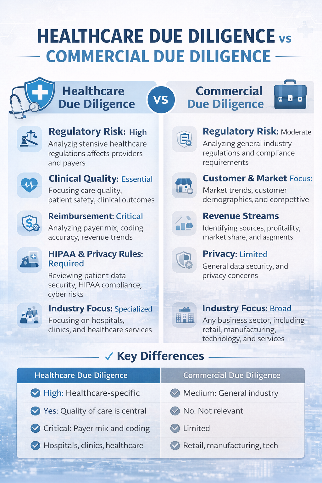 Health VS Commercial due diligence Health VS Commercial due diligence
